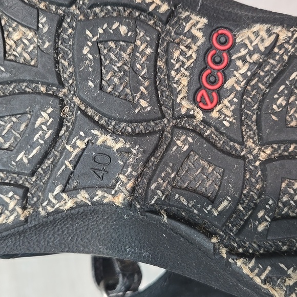 Ecco Women's Hook&loop Leather Strappy Black Sandals Shoes Sz 40/9-9.5 - Picture 11 of 12